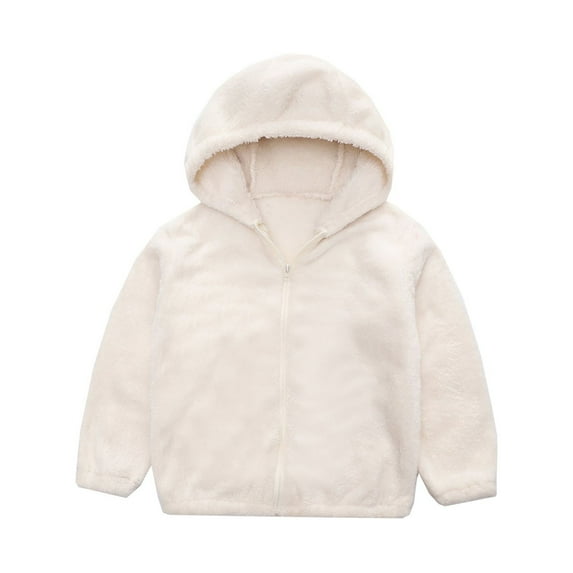 Toddler Girls Boys Fleece Hoodie Jacket Zip Up Coat Windproof Warm Winter Hoodies Plush jacket Thick Outwear