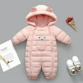 thumbnail image 1 of Toddler Girls Boys Jumpsuits Kids Sherpa Snowsuit Thick Jacket Coat Jumpsuit Outdoor Warm Windproof Baby Hooded Romper Kids Coat&jacket Long Sleeve Onesies Outwear Outfits 6-12 Months, 1 of 4