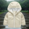thumbnail image 1 of Toddler Girls Boys Hoodies Raincoat Lightweight Zipper Windbreaker Waterproof Rain Jackets Outwear Coats with Pockets Beige 12M, 1 of 7