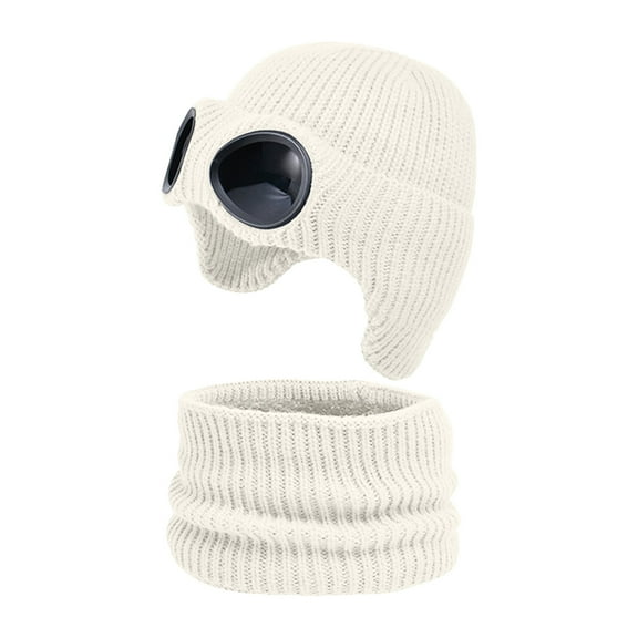 Toddler Girls Boys Knitted Winter Hat and Soft Thick Scarf Set Neck Warmer Cute Lined Hat 2 Pieces for Baby Girls Boys