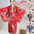 thumbnail image 1 of Toddler Girls Boys Pajamas Japanese Traditional Dress Kimono Robe Yukata Kimono Anime Robe Pj Sets,2 Piece,5-6 Years, 1 of 4