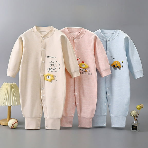 Toddler Girls Boys Pajamas Long Sleeved Baby Boneless Sewing Bodysuit Pj Sets,0-3 Months