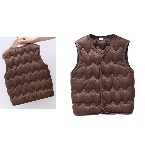 Toddler Girls Boys Puffer Vest Boys Winter Vest Light Weight Down Vest with Button Down Puffer Jacket Sleeveless Baby Winter Jacket 1-2 Years