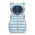 thumbnail image 1 of Toddler Girls Boys Puffer Vest Girls Vest Cute Hooded Jacket Sleeveless Windproof Down Jacket Winter Warm Outerwear for Girls 5-6 Years, 1 of 9