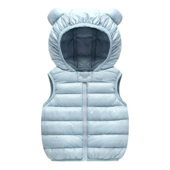 Toddler Girls Boys Puffer Vest Girls Vest Cute Hooded Jacket Sleeveless Windproof Down Jacket Winter Warm Outerwear for Girls 5-6 Years