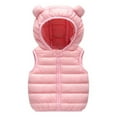thumbnail image 1 of Toddler Puffer Vest Kids Boys Winter Vest Hooded Jacket Sleeveless Windproof Down Jacket Thick Vest for Girls 10-12 Years, 1 of 4