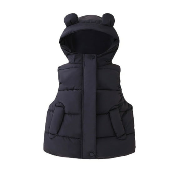 Toddler Girls Boys Puffer Vest Toddler Winter Vest Cute Hoodie Vest Sleeveless Lightweight Jacket Toddler Jacket for Little Girls 4-5 Years