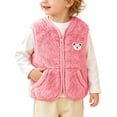 thumbnail image 1 of Toddler Girls Boys Sherpa Fleece Vest Lightweight Fall Winter Warm Sleeveless Outerwear Jacket with Pockets Fuzzy Cute Bear Jackets 3M-3T, 1 of 8