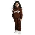 thumbnail image 1 of Toddler Girls Boys Sweatsuit Set 2 Piece Long Sleeve Coffee Sweatshirt Sweatpants Warm Fall Winter Clothes Clothes for Teen Girls 2-3 Years, 1 of 5