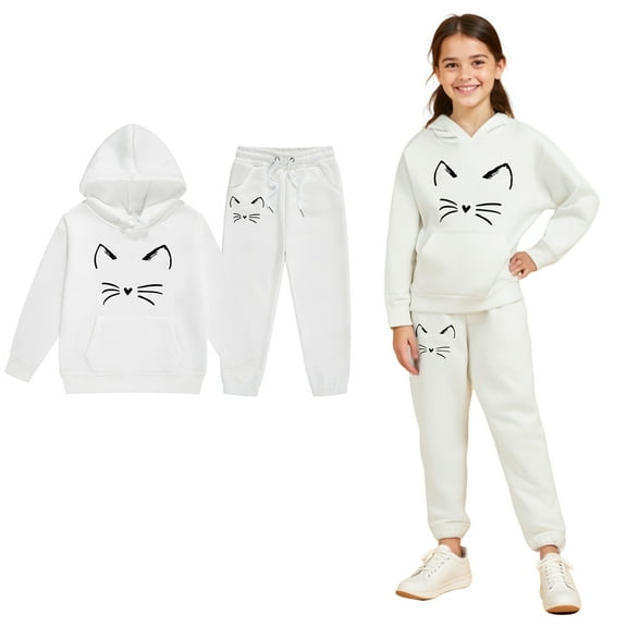Toddler Girls Boys Sweatsuit Set 2 Piece Long Sleeve Graphic Sweatshirt Pullover Sweatpants Winter Clothes Clothes for Girls 2-3 Years