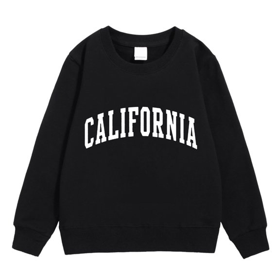 Toddler Girls Boys T Shirts Long Sleeve Letter Prints Warm Pullover Tops Fall and Winter Casual Crewneck Oversized Shirts for Girls,Z3-Black,4-5 Years