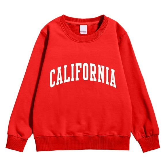 Toddler Girls Boys T Shirts Long Sleeve Letter Prints Warm Pullover Tops Fall and Winter Casual Crewneck Oversized Shirts for Girls,Z3-Red,3-4 Years
