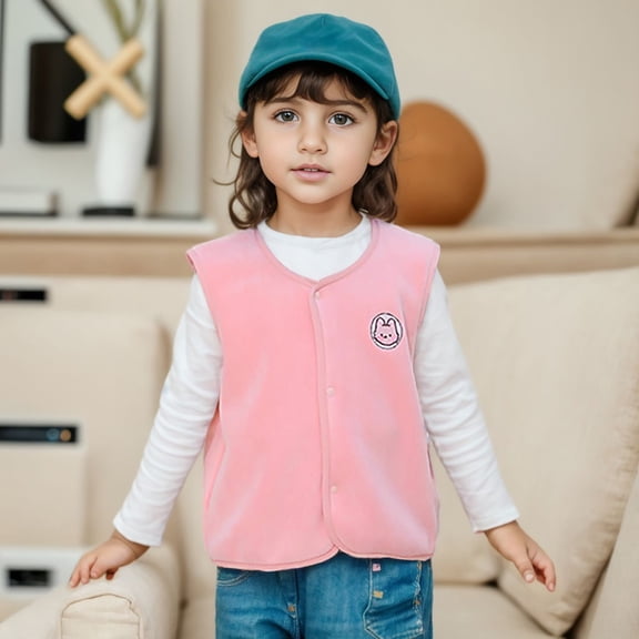 Toddler Girls Boys Vest Kids Boys Winter Vest Lightweight Cute Jacket Sleeveless Winter Outfits for Children 2-3 Years