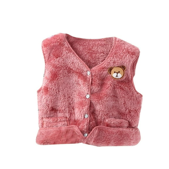 Toddler Girls Boys Vest Soft Waistcoat Sleeveless Jacket Lightweight Vest with Pocket Infant Sweet Spring Winter Clothes 1-6 Years