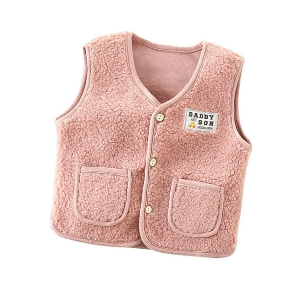 Toddler Girls Boys Vest Soft Waistcoat Sleeveless Jacket Lightweight Vest with Pocket Infant Sweet Spring Winter Clothes 1-8 Years