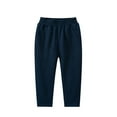 thumbnail image 1 of Toddler Girls Boys Wide Leg Pants Solid Color Cotton Elastic Waist Fall Winter Casual Loose Sweatpants Pants for Gifts,Dark Blue,4-5 Years, 1 of 2