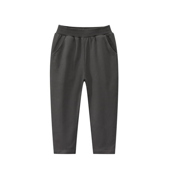 Toddler Girls Boys Wide Leg Pants Solid Color Cotton Elastic Waist Fall Winter Casual Loose Sweatpants Pants for Gifts,Dark Gray,9-10 Years