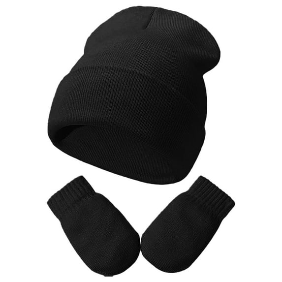 Toddler Girls Boys Winter Hats Boys Soft Baby Caps Kids Knit Winter Hats with Glvoes Boy Hat and Glove Set