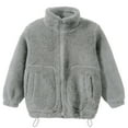 thumbnail image 1 of Toddler Girls Boys Winter Long Sleeve Warm Solid Color Thicken Stand Collar Drawstring Thermal Coat Jacket Running Jackets for Girls Buckle Baby Coat, 1 of 4