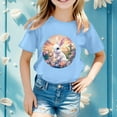thumbnail image 1 of Toddler Girls Bunny T-Shirt Loving Bunny Short Sleeve Bunny Outfits Happy Easter Kids Cute Shirt Size 3T, 1 of 5