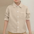 thumbnail image 1 of Toddler Girls Button Down Shirts Beige Dress Shirt for Boys Formal Shirt Boys Suit Size 2-3 Years, 1 of 4