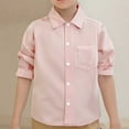thumbnail image 1 of Toddler Girls Button Down Shirts Pink Dress Shirt for Boys Graduation Shirts Kids Uniform Shirts for Boys 12-18 Months, 1 of 4