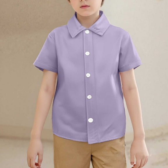 Toddler Boys Button Down Shirts Boy Button Down Shirt Boys Formal Shirt Kids Uniform Shirts for Boys 18-24 Months