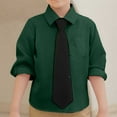 thumbnail image 1 of Toddler Girls' Button Down Shirts Green Shirt Girls Dress Shirt Graduation Shirts School Shirts for Boys 3-4 Years, 1 of 4