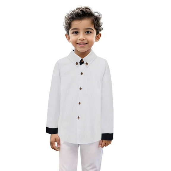Toddler Girls' Button Down Shirts Grey Uniform Shirts for Boys Formal Shirt Uniform Shirts for Boys 2-3 Years