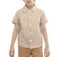 thumbnail image 1 of Toddler Boys Button Down Shirts Beige Shirt Toddler Boy Boys Formal Outfit Boys Uniform Shirt 3-4 Years, 1 of 5