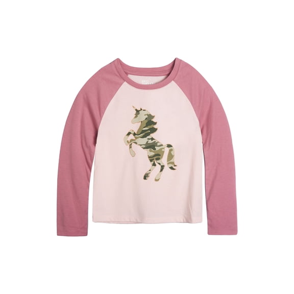 Toddler Girls Camo Unicorn Graphic T-Shirt Crystal Pink 2T