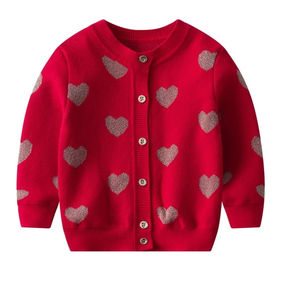 Toddler Girls Cardigan Long Sleeve Kids Button Sweater Knit Tops for Little Girls 1-7 Years