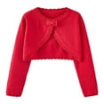 thumbnail image 1 of Toddler Girls Cardigan Sweater Bolero Shrug Baby Kids Long Sleeve Cropped Dress Up Button Closure Jacket Tops Red 1 Years, 1 of 7