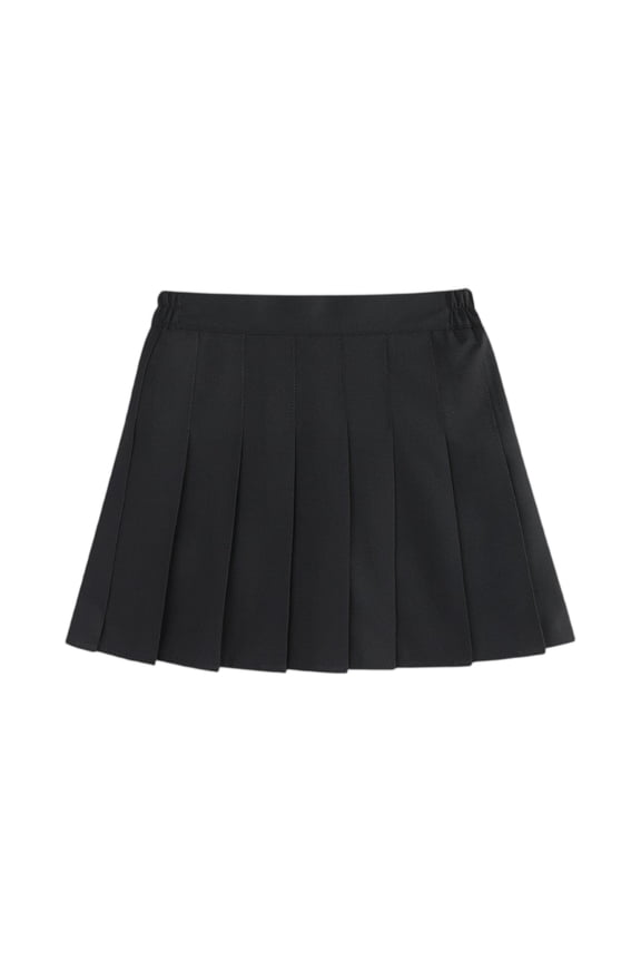 Toddler Girls Casual High Waist Pleated Skirt Summer School Uniform Dance Skirt Black 110