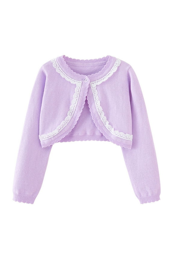 Toddler Girls Casual Lightweight Cardigan New Toddler Kids Baby Girls Fashion Cute Color Long Sleeved Thin Style Button Cardigan Coat Style B-18 Purple 5 Years