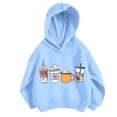 thumbnail image 1 of Toddler Girls Casual Long Sleeve Hoodies Casual Fun Graphic Print Hoodie Pullover Sweatshirt with No Pocket Fashion Pullover Size 3-4T,Blue, 1 of 3