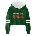 thumbnail image 1 of Toddler Girls Casual Long Sleeve Hoodies Casual Loose Fit Hoodies Sweatshirts Short Pullover Letter Print Striped Tops Sweatshirt Tops Size 4-5T,Green, 1 of 3