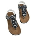 thumbnail image 1 of Toddler Girls Casual Open Toe Floral Slip On Cork Lightweight Beach Sandals Flip Flops Clothes Shoes Size 3-3.5T, 1 of 4