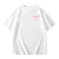 thumbnail image 1 of Toddler Girls Casual Short Sleeve T Shirt Crewneck Printed Top Clothes White Size 3-4T, 1 of 6