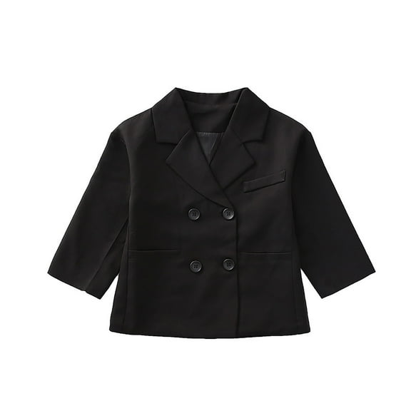 Toddler Girls' Casual With Spring Fall Small Suit Jacket Clothes Black Size 4-5T