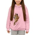 thumbnail image 1 of Toddler Girls Cat Dog Pouch Hoodie Cute Solid Pet Carrier kangaroo Pouch Sweatshirts with Large Pocket Kids Clothes, 1 of 5