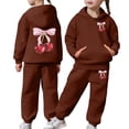 thumbnail image 1 of Toddler Girls Cherry Print Sweatsuit Set​ 2PC Long Sleeve Hooded Sweatshirt and Pants Cute Fall Girls Clothes Set, 1 of 6