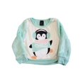thumbnail image 1 of Toddler Girls Chill Penguin Light Mint Green Plush Long Sleeve Sweatshirt 2T, 1 of 1