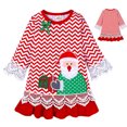 thumbnail image 1 of Toddler Girls Christmas Bowknot Princess Dress Long Sleeve Casual Party Xmas Dress, 1 of 7