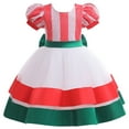 thumbnail image 1 of Toddler Girls Christmas Dress Tutu Birthday Puff Sleeve Flower Ball Gown, 1-6Y, 1 of 7