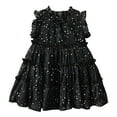 thumbnail image 1 of Toddler Girls Classic Sleeveless Star Sequin Ruffles Princess Dress Dance Party Dresses Clothes,Color Black,Size 2-3Years, 1 of 9