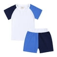 thumbnail image 1 of Toddler Girls Clothes Efsteb Toddler Kid Girls Boys Outfits Clothes Casual Summer Cute Pattern Printed Fashion Comfy Round Neck Short Sleeve Tops Shorts Set Outfits (Blue,3-4 Years), 1 of 4