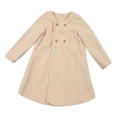thumbnail image 1 of Toddler Girls Cloak Coat Infant Baby Coats Button Jacket Outerwear Kids Long Sleeve Crew Neck Winter Warm Overcoat Cloak Windbreaker Fall Clothes Khaki 3T, 1 of 8