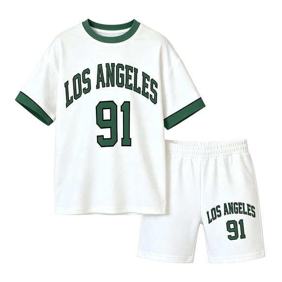 Toddler Girls Clothes 2 Piece Outfits Short Sleeve Tops with Letter Print and Shorts Outfits Size 1-2T