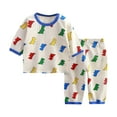 thumbnail image 1 of Toddler Girls Clothes 2PCS Kids Baby Boys Suit Tracksuit Short Sleeve Indoor Short Sleeve Suit Summer Cartoon Pattern Suit Shorts Set Cute Spring Outfit Size 5-6T, 1 of 3